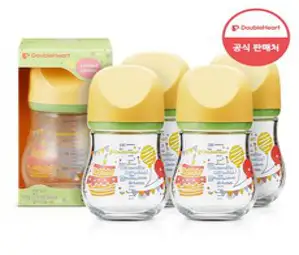 더블하트 모유실감 마이프레셔스 유리젖병 파티 160ml(젖꼭지미포함), 4개, 160ml