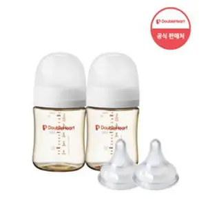 더블하트 모유실감 3세대 PPSU 베이직 트윈팩 160ml+젖꼭지(2입), 3세대 S, 제뉴인화이트, 2개